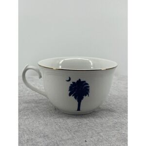 South Carolina Palmetto Tree and Moon‎ Tea Coffee Cup Set of 5 with Gold Rim Tim